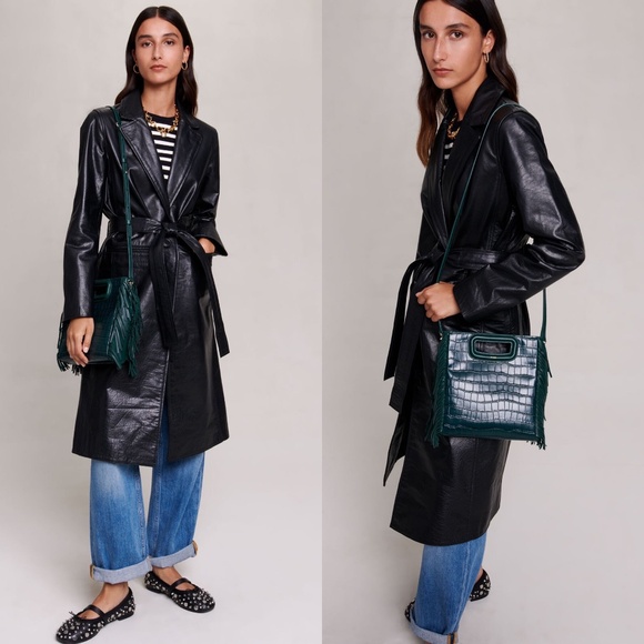 Maje Grenchir black leather trench coat FINAL PRICE NO OFFERS CONSIDERED - Picture 5 of 12